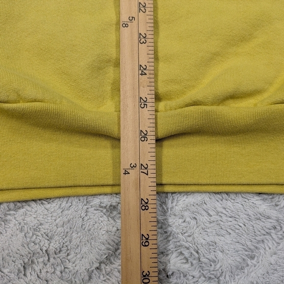 Morgan Stewart Sweatshirt Women's L Yellow Sport Tennis Crew Cotton French Terry - Picture 6 of 7